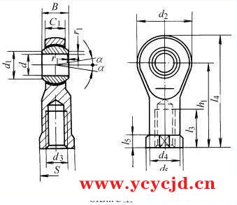 SIB…C、SA…C型杆端关节轴承的结构型式和外形尺寸