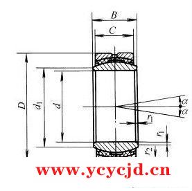 GEC…FSA型自润滑向心关节轴承的结构型式和外形尺寸